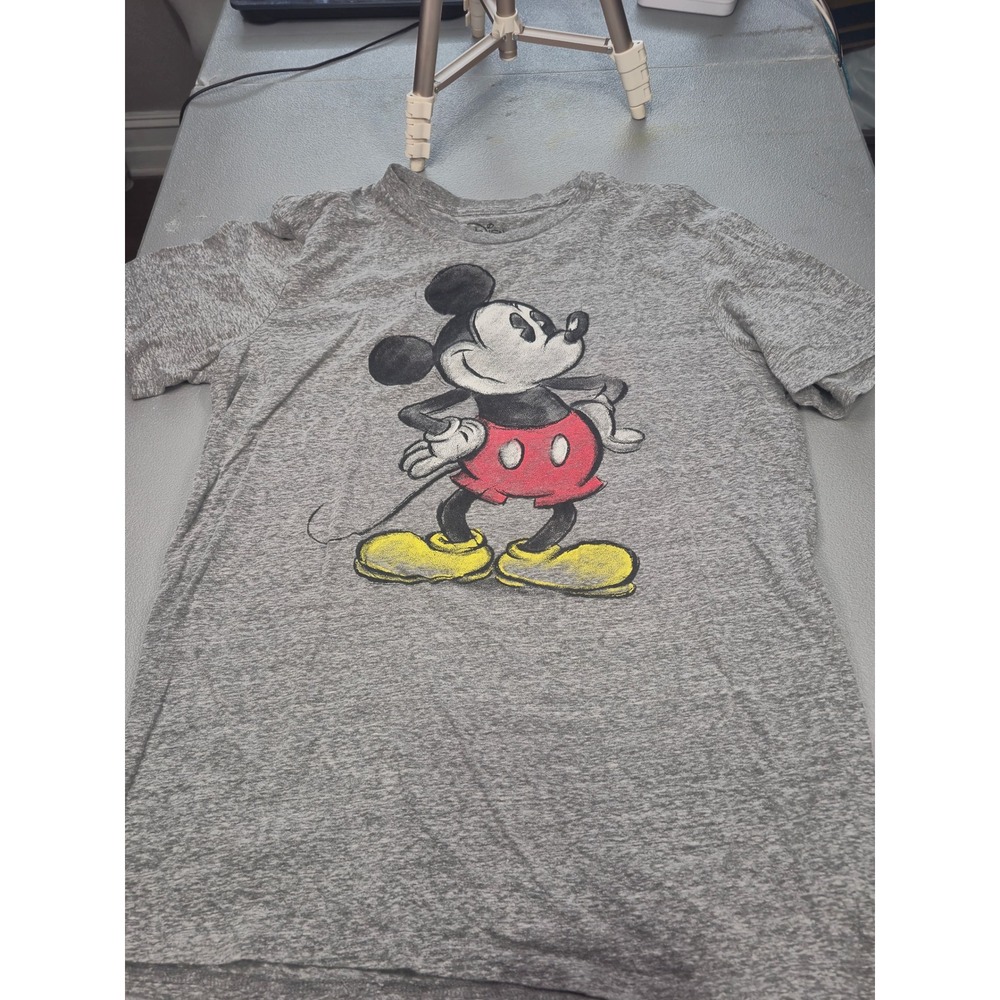 Disney Mickey Mouse Graphic T-Shirt Womens Large Gray Heather Short Sleeve Tee